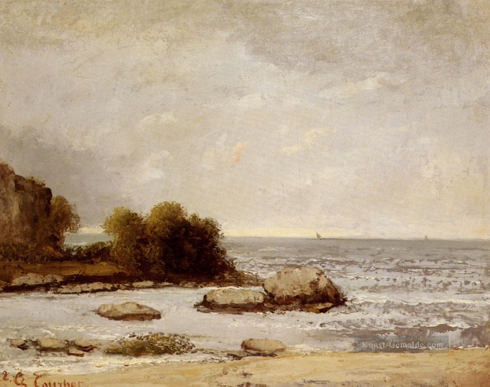 Marine de Saint Aubin Landschaft Gustave Courbet Strand Ölgemälde